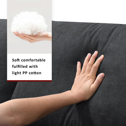 Modern 4-Seat Sectional Sofa L-Shaped Couch Set with 2 Free Pillows, with Convertible Ottoman for Livingroom