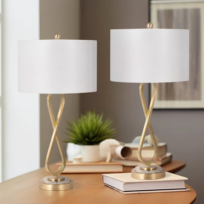 Hommeco Modern Glam Metal Table Lamps Set of 2