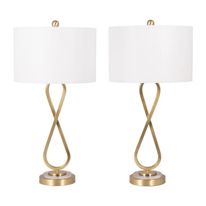 Hommeco Modern Glam Metal Table Lamps Set of 2