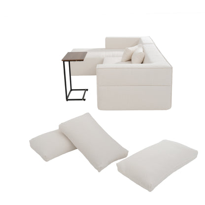Cloud Modular Sectional Sofa with Side Table & L-Shaped Chaise