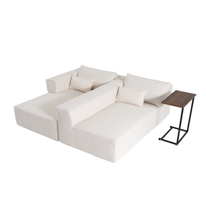 Cloud Modular Sectional Sofa with Side Table & L-Shaped Chaise