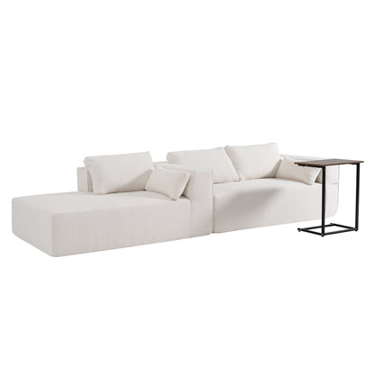 Cloud Modular Sectional Sofa with Side Table & L-Shaped Chaise