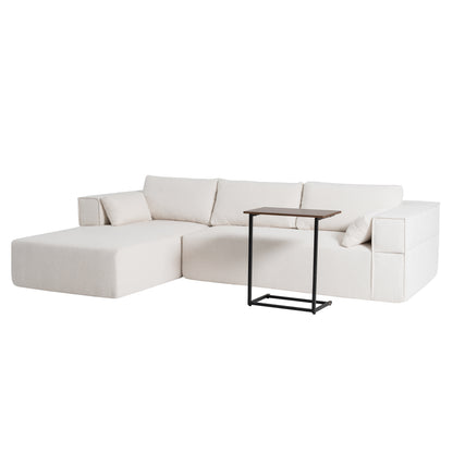 Cloud Modular Sectional Sofa with Side Table & L-Shaped Chaise