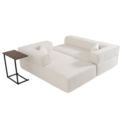 Cloud Modular Sectional Sofa with Side Table & L-Shaped Chaise