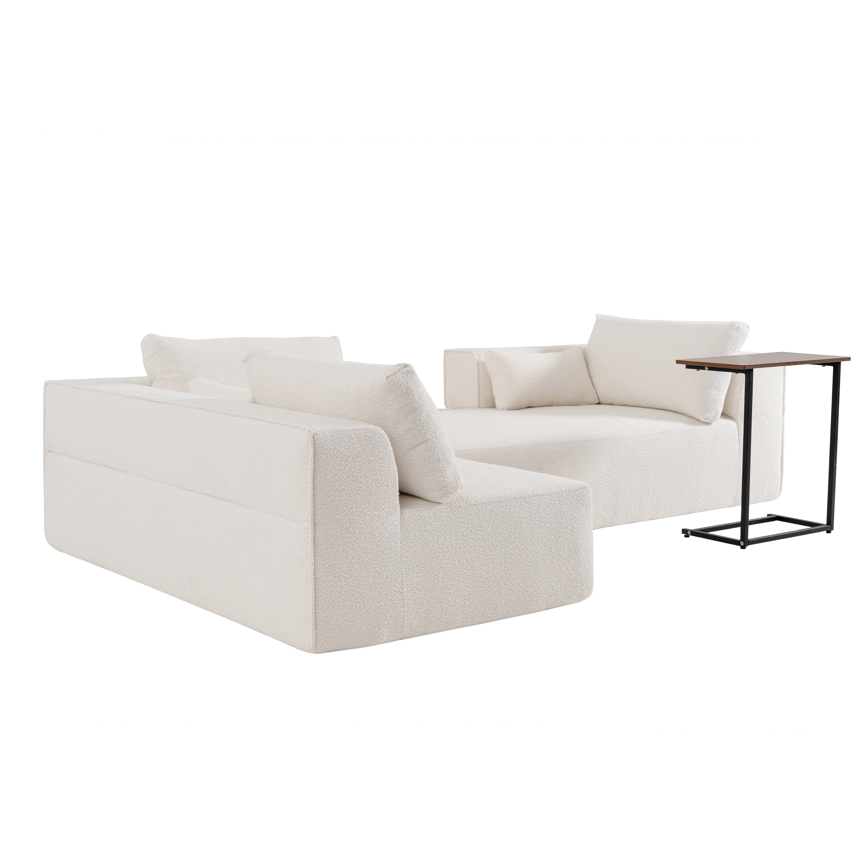 Cloud Modular Sectional Sofa with Side Table & L-Shaped Chaise