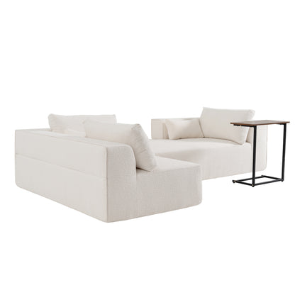 Cloud Modular Sectional Sofa with Side Table & L-Shaped Chaise