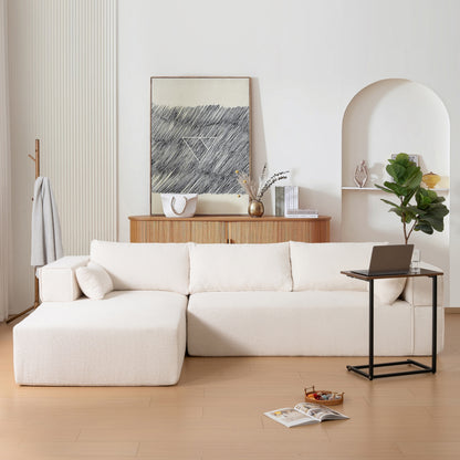 Cloud Modular Sectional Sofa with Side Table & L-Shaped Chaise