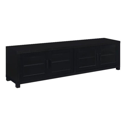 Media Console with Framed Glass Panels Black