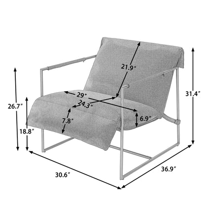 Polyester Sling Accent Chair with Metal Frame Armchair Set of 2