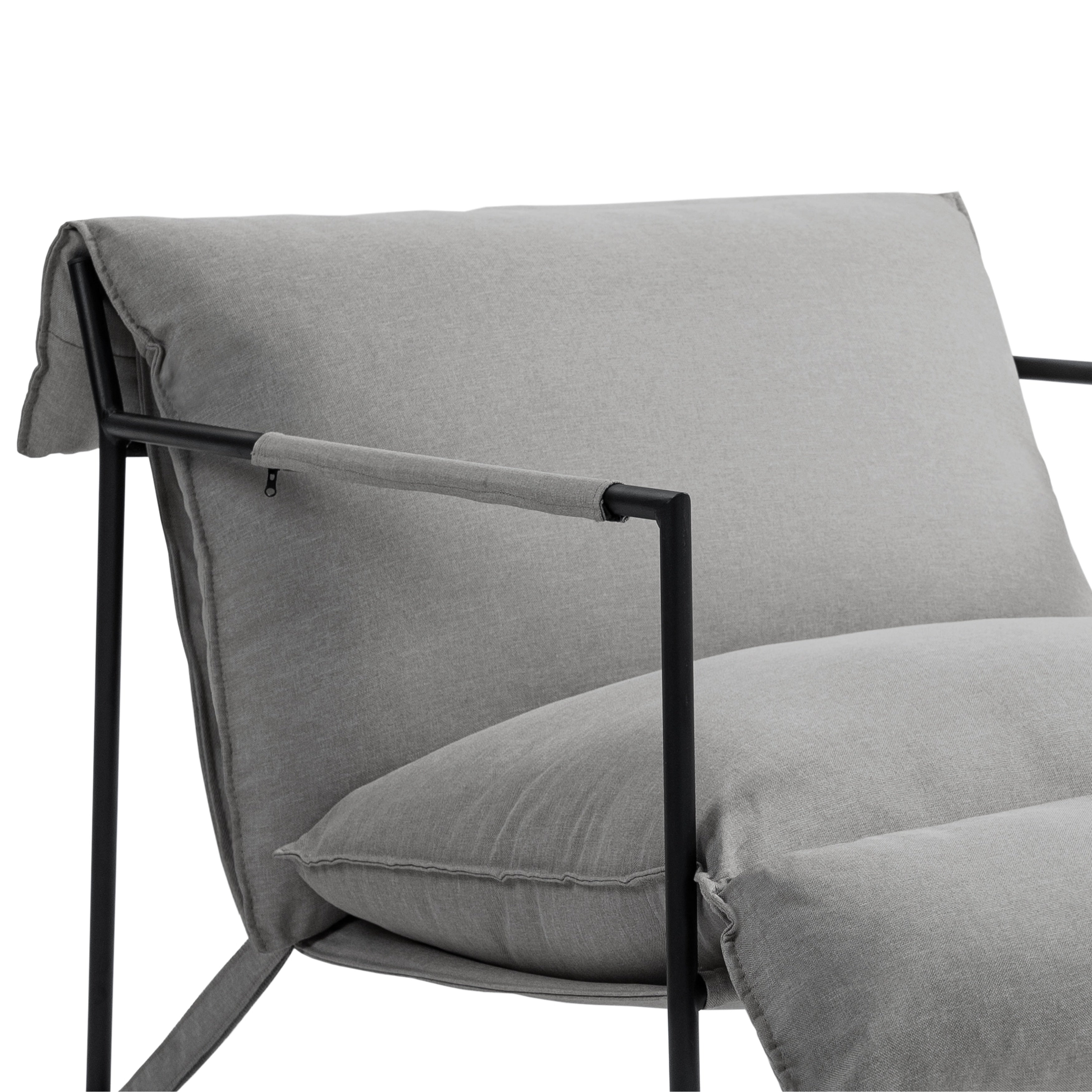 Polyester Sling Accent Chair with Metal Frame Armchair Set of 2
