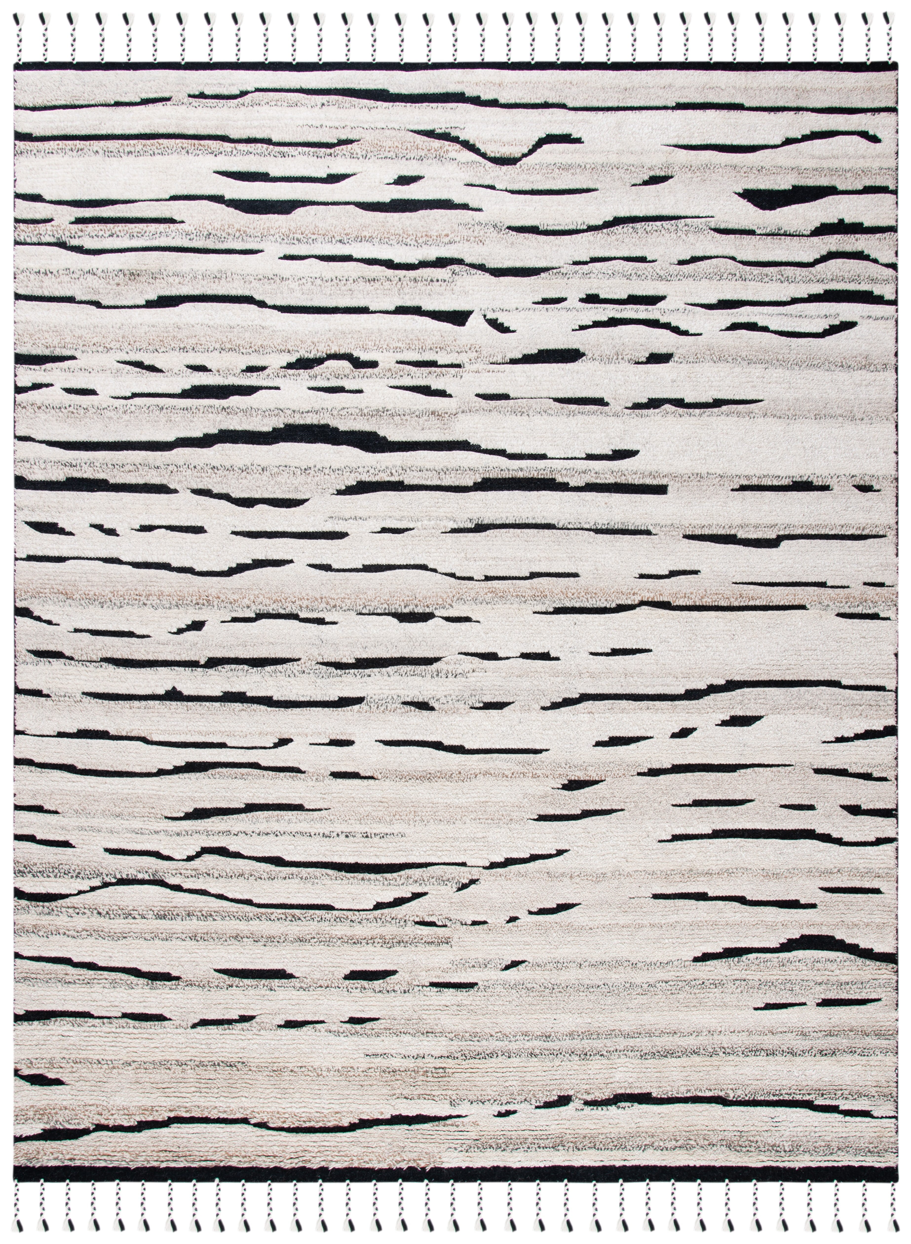 Casablanca Betty Abstract Area Rug - 8' x 10' Charcoal & Ivory Modern Decor Rug