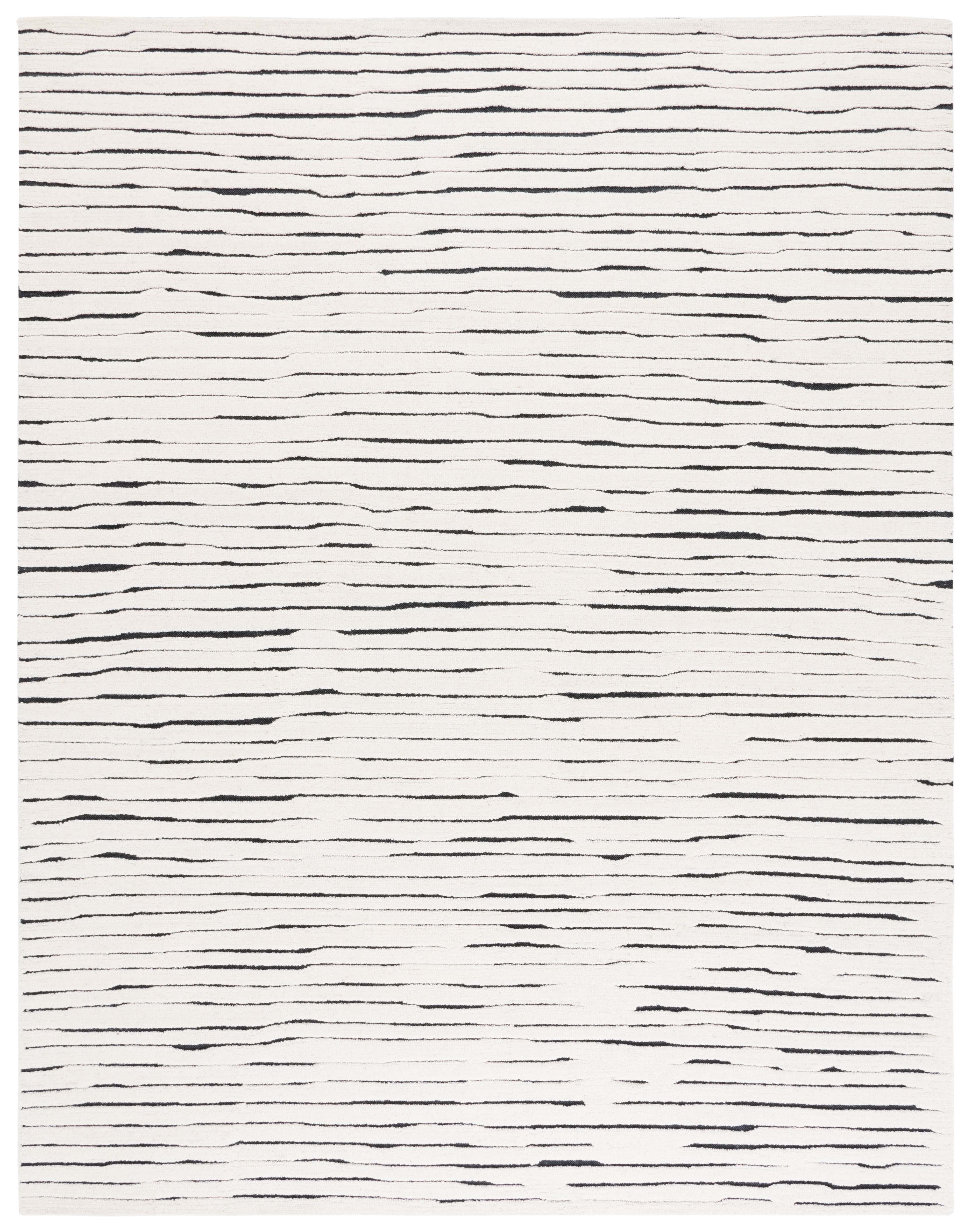 Casablanca Gloria Distressed Area Rug, Ivory/Black, 8' X 10'