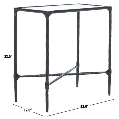 Metal and Glass Accent Table - 22"W X 12"D X 23"H