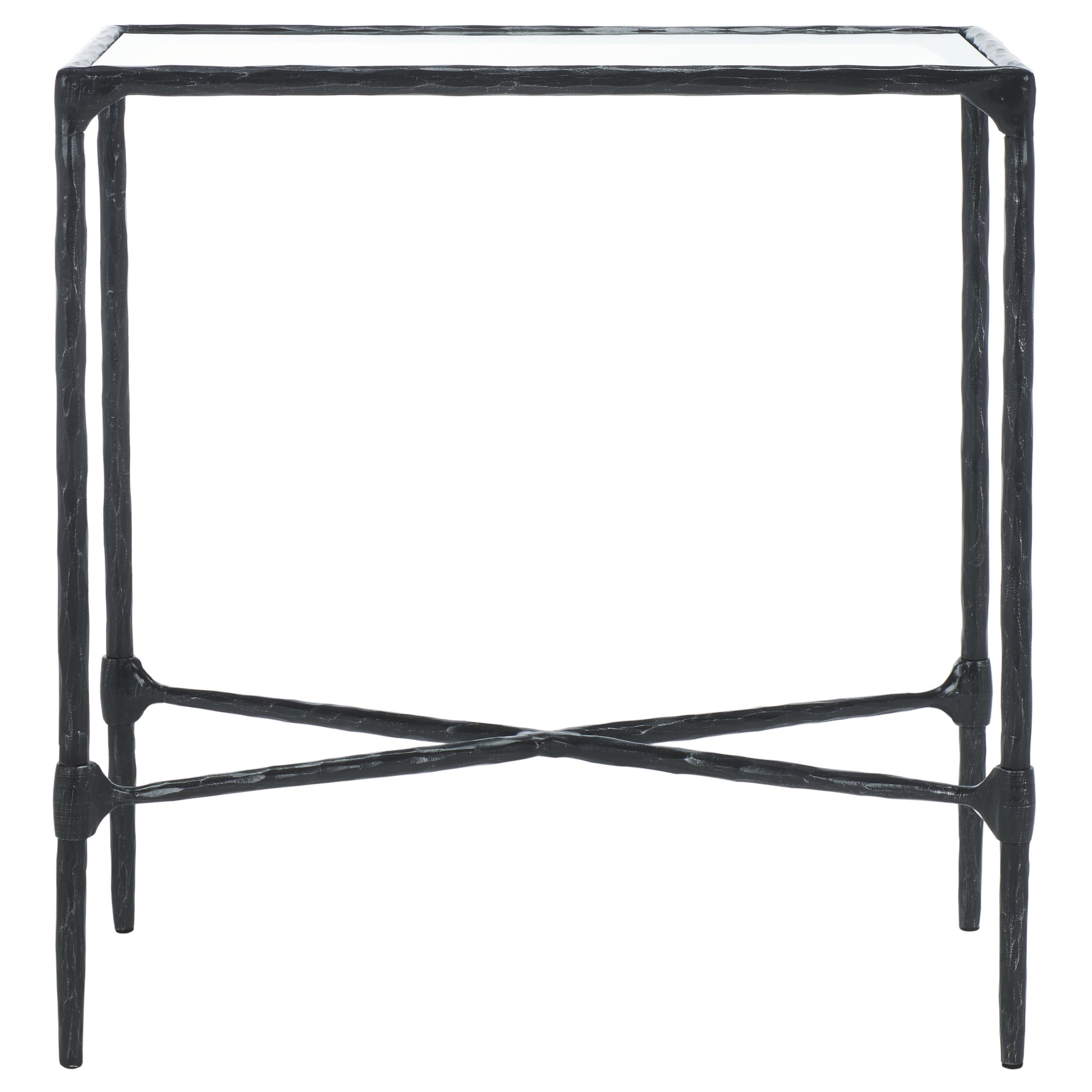 Metal and Glass Accent Table - 22"W X 12"D X 23"H