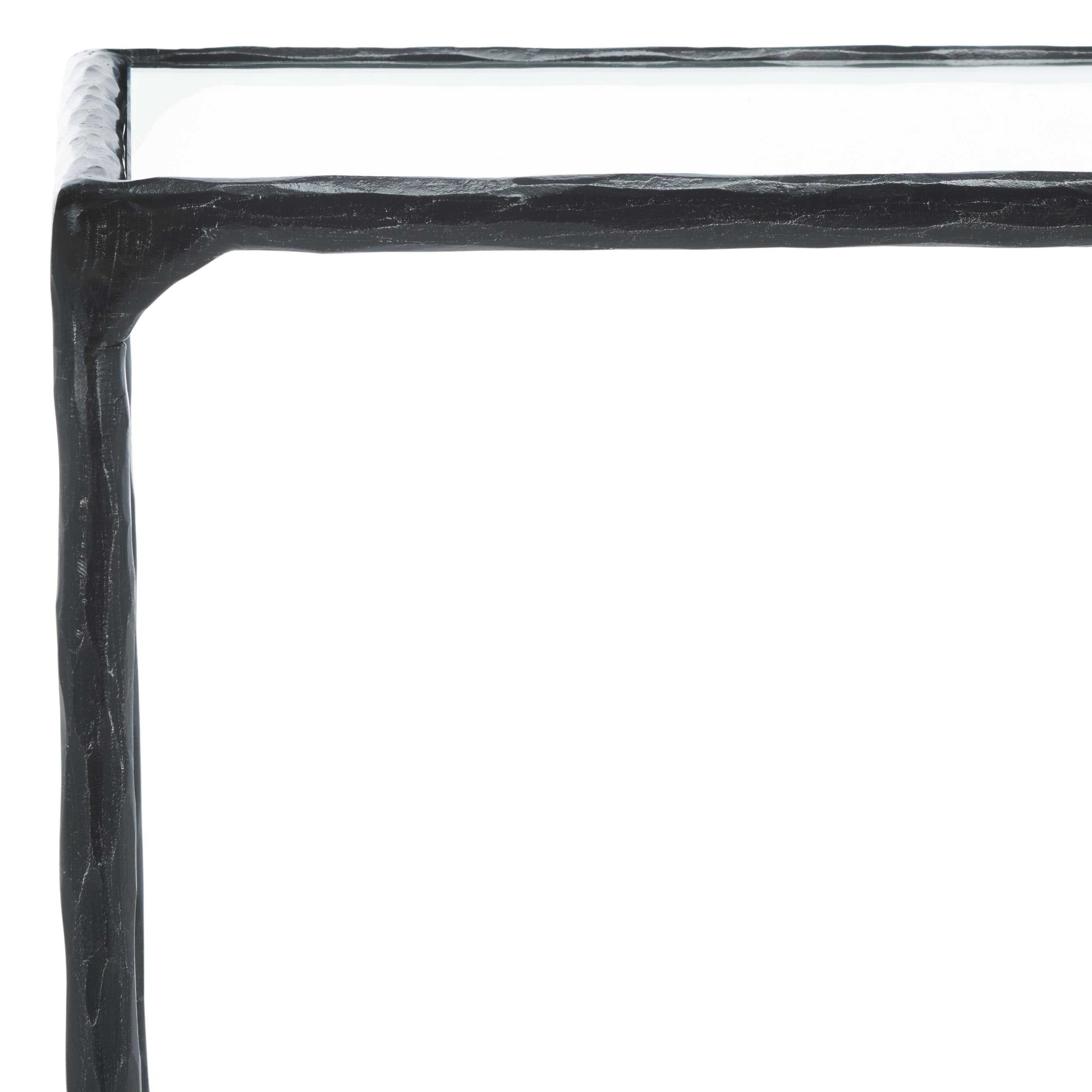 Metal and Glass Accent Table - 22"W X 12"D X 23"H