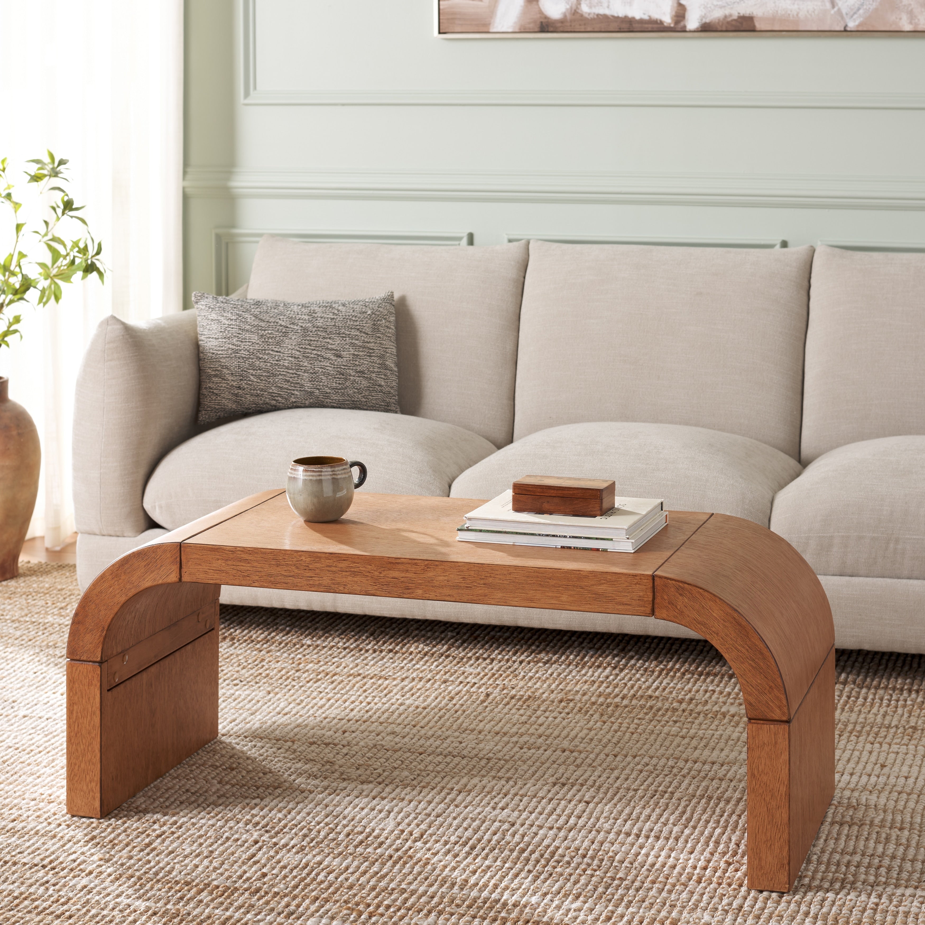 Curved Coffee Table - 45"W X 18"D X 18"H