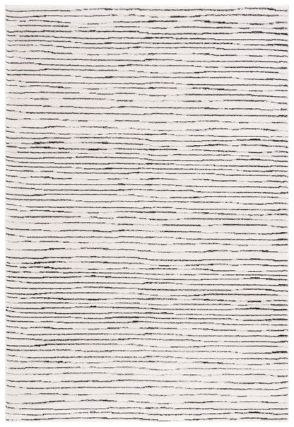 Modern Area Rug, Ivory/Black, 8' X 10'