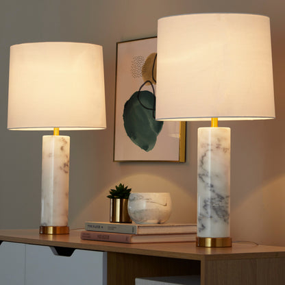 26" Marble Table Lamp (Set of 2)
