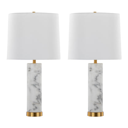 26" Marble Table Lamp (Set of 2)