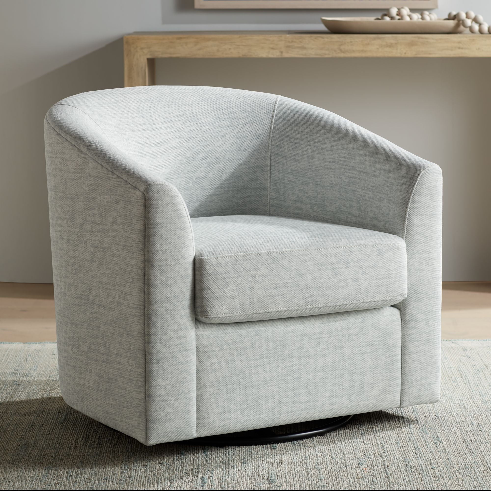 Hommeco 3/4" Wide Gray Fabric Swivel Chair