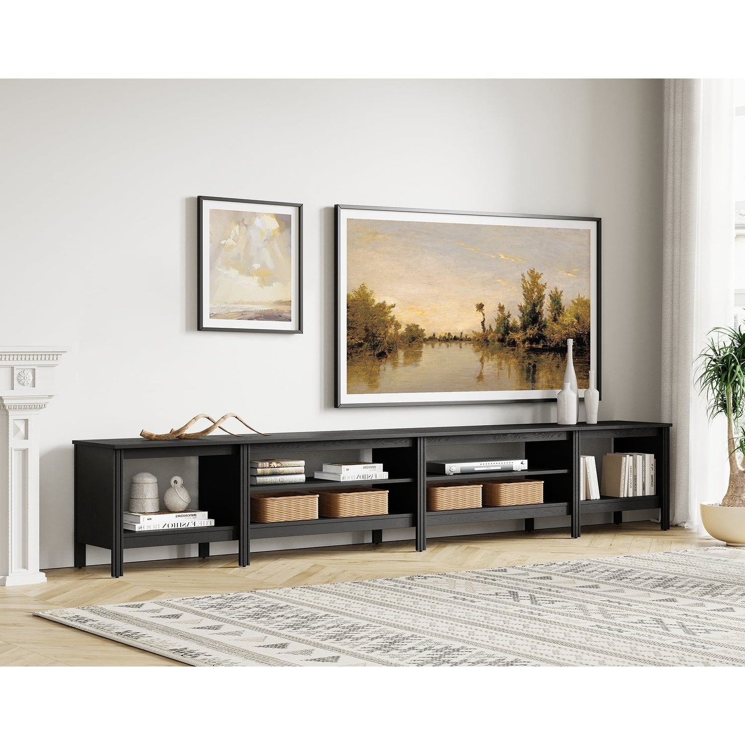 TV Console Table for 85/80/90 Inch TV with 6 Storages