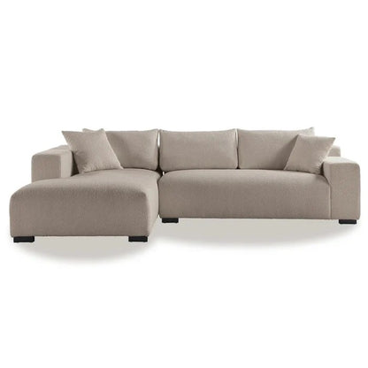 Hommeco 113-Inch Modern Boucle Fabric L-Shaped Sectional Sofa Bed
