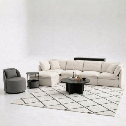 Hommeco Juliet Modern Arch Swivel Accent Chair, Gray
