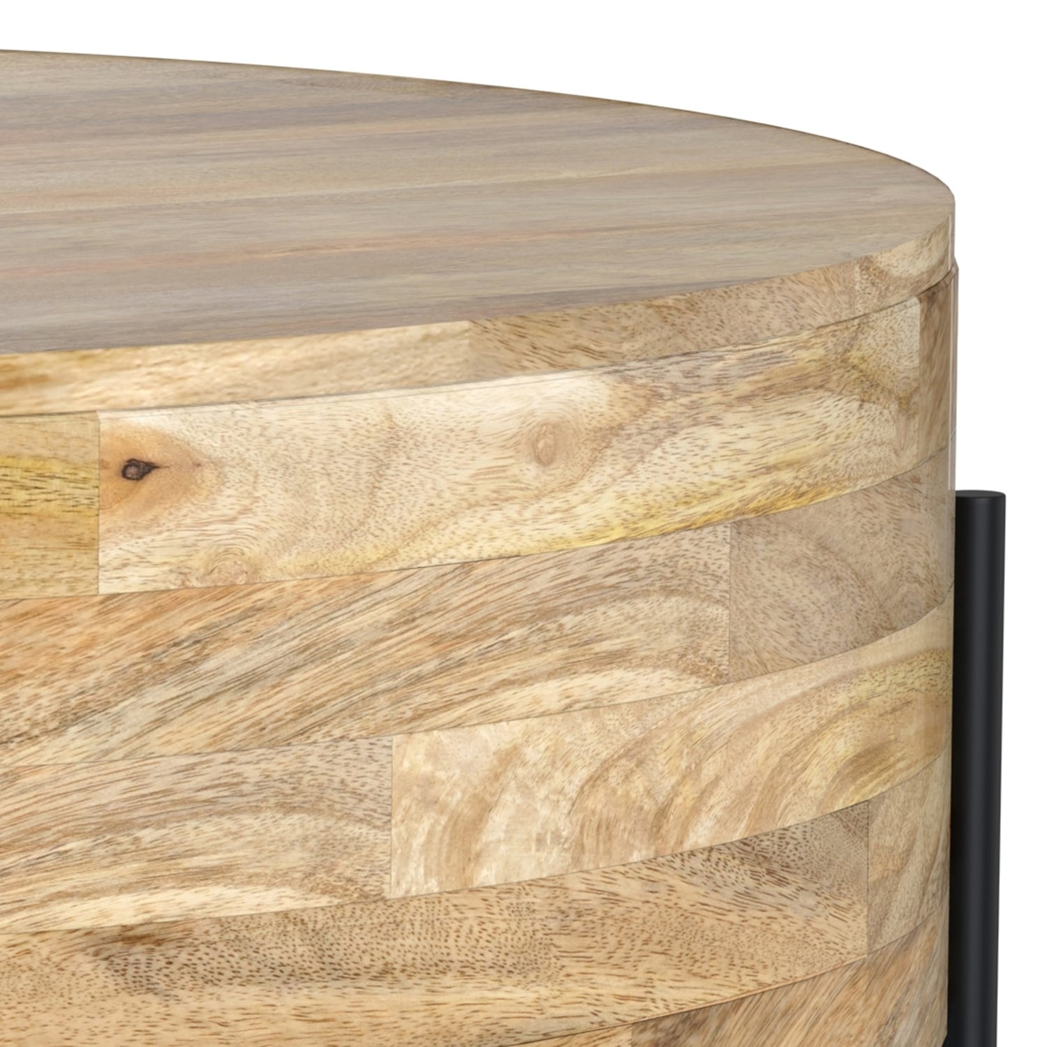 Modern Industrial round Drum Coffee Table - 38"D X 38" W X 14"H