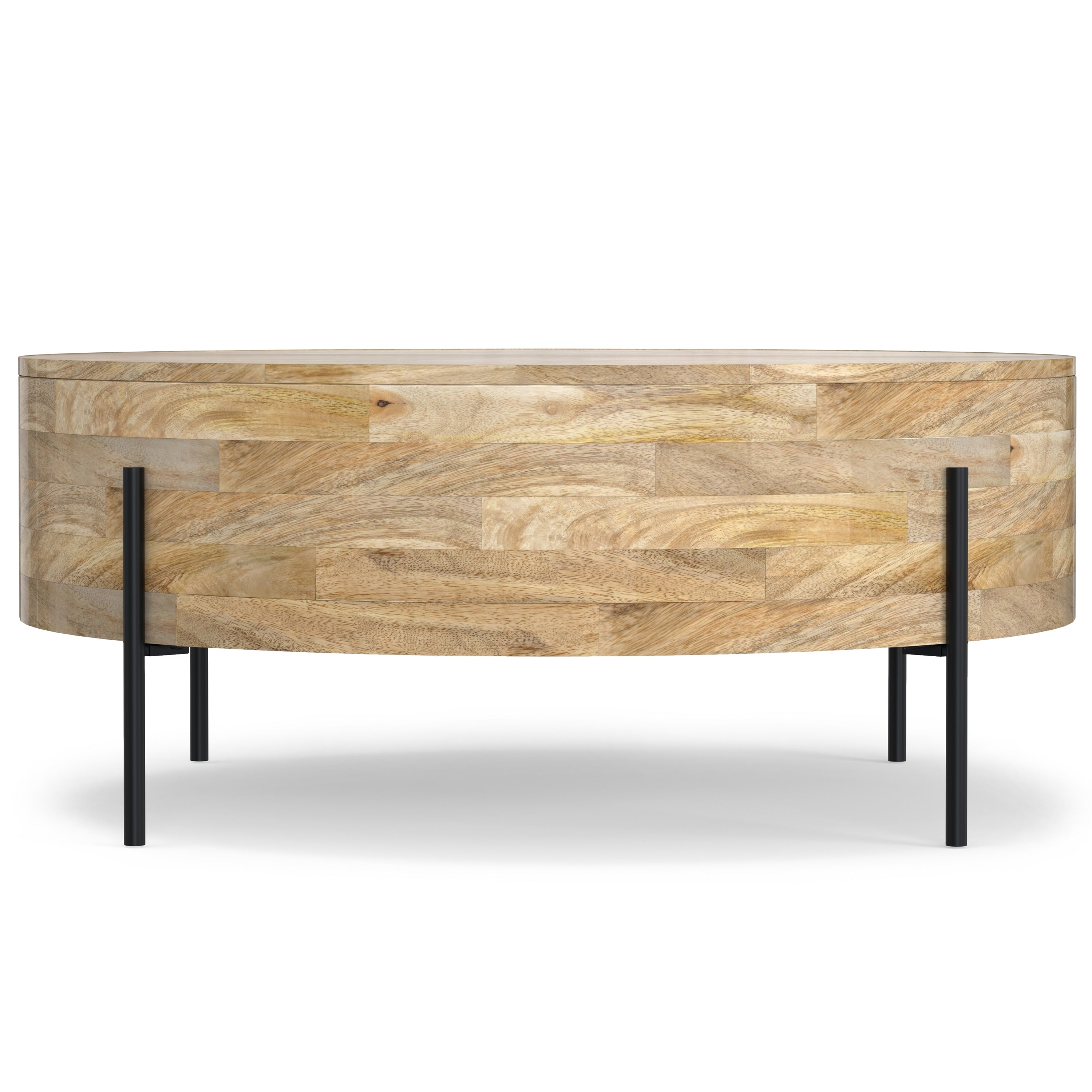 Modern Industrial round Drum Coffee Table - 38"D X 38" W X 14"H