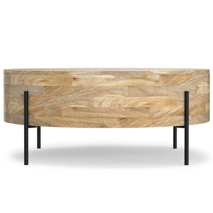 Modern Industrial round Drum Coffee Table - 38"D X 38" W X 14"H