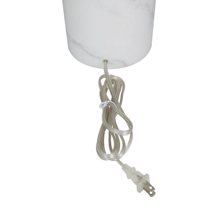 White Marble Thick Stand Room Table Lamp with Drum Shade