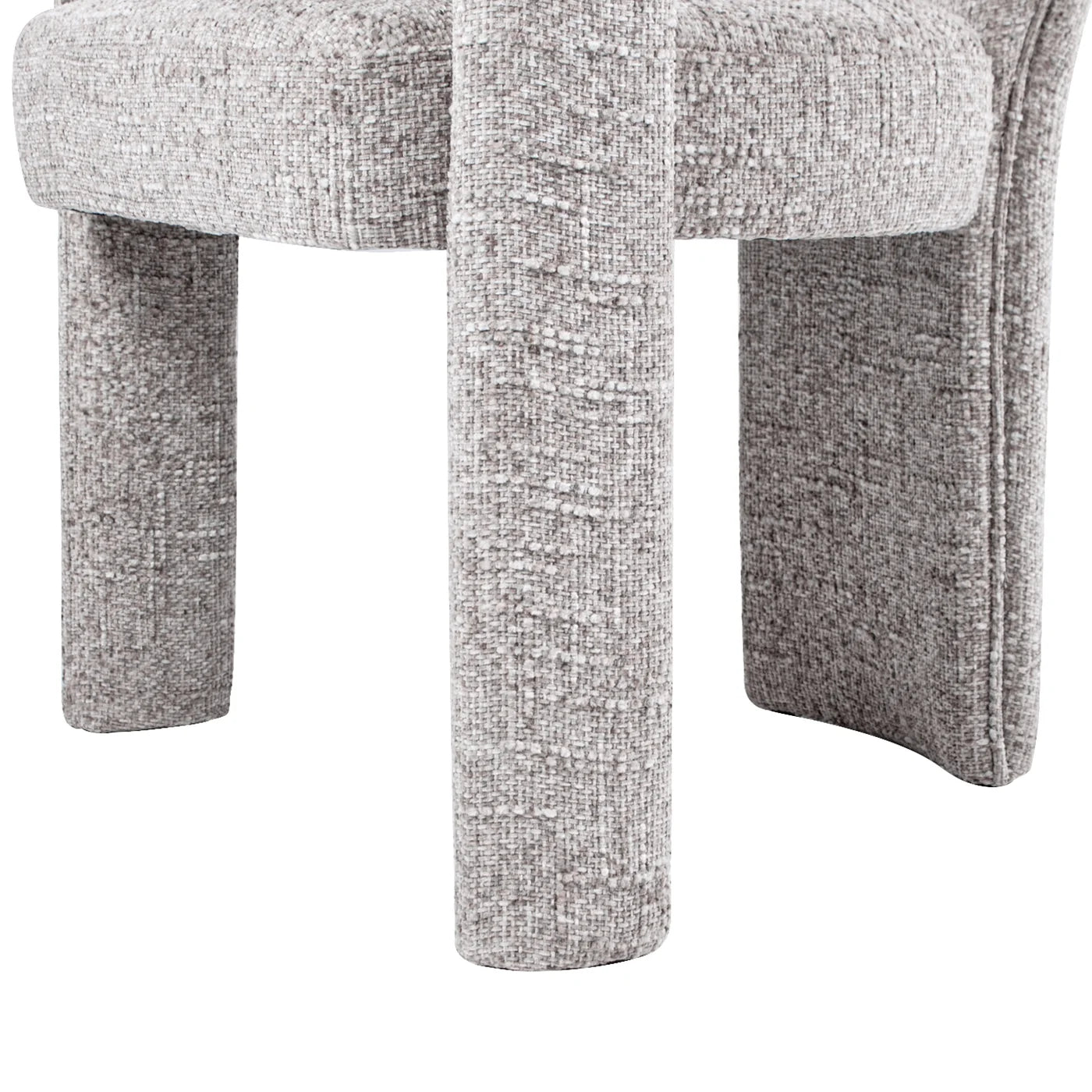 Sydney 25" Fully Upholstered Barrel Dining Chair, Multi-Greige Beige Chenille