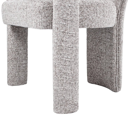 Sydney 25" Fully Upholstered Barrel Dining Chair, Multi-Greige Beige Chenille