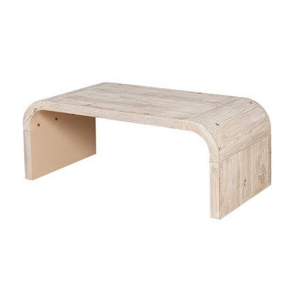 Modern Corner MDF Solid Wood and MDF 47.3-In W X 17.8-In H Coffee Table