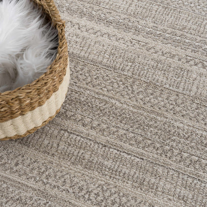 Cozy Moroccan Farmhouse Carpet - Brown, Beige - 7'10" X 10'
