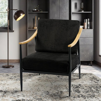 26" Wide Mid-Century Modern Upholstered Accent Chair Comfy Lounge Armchair