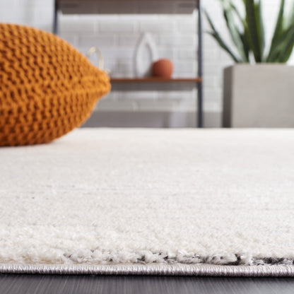 Modern Area Rug, Ivory/Black, 8' X 10'