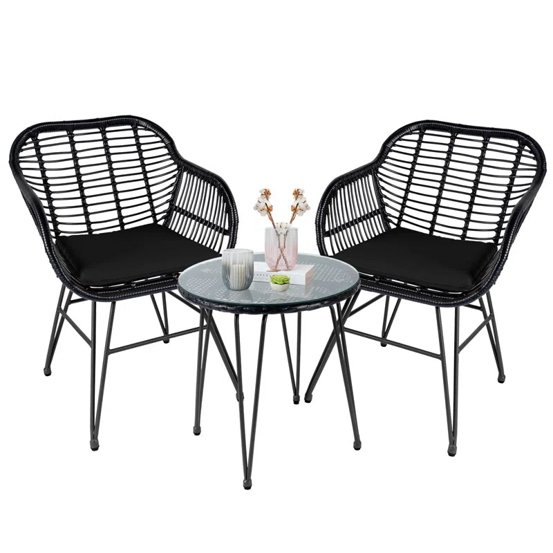 Virgie 2 - Person Patio Conversation Set with Cushions