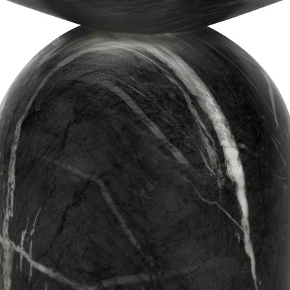 Wels 17.5 In. Black Marble End Table