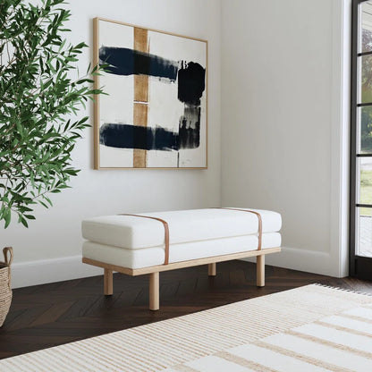 Azayvion Upholstered Bench with Wood Base