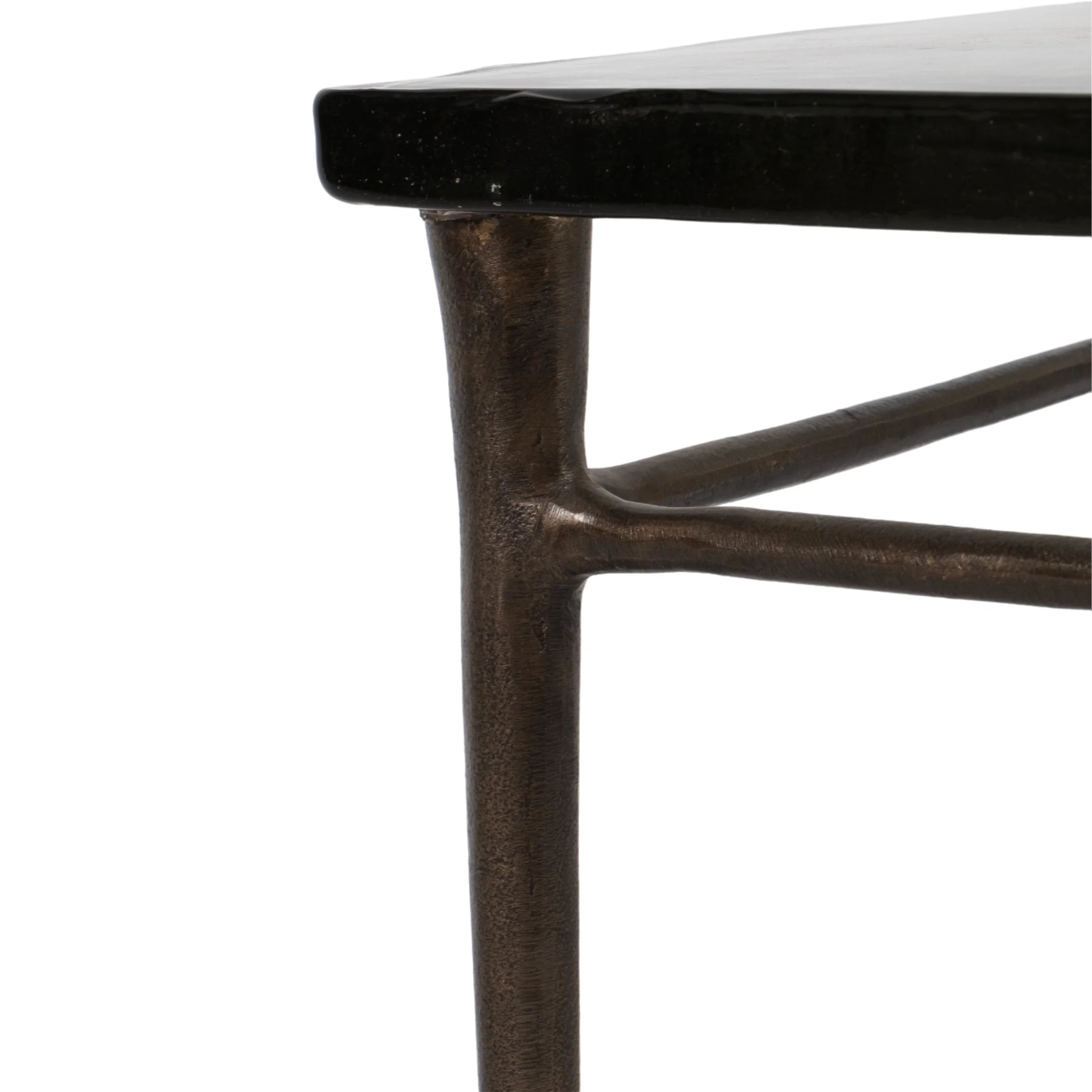 Elegant Aluminum and Glass 22" Square Accent Table - Timeless Antique Look for Your Stylish Home