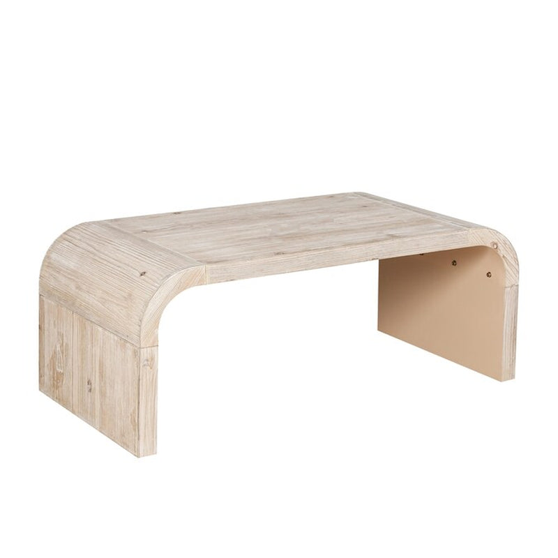 Modern Corner MDF Solid Wood and MDF 47.3-In W X 17.8-In H Coffee Table