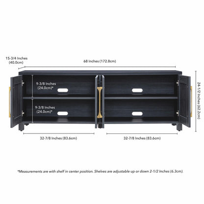 Rectangular TV Stand for Tv'S up to 75", Black Grain