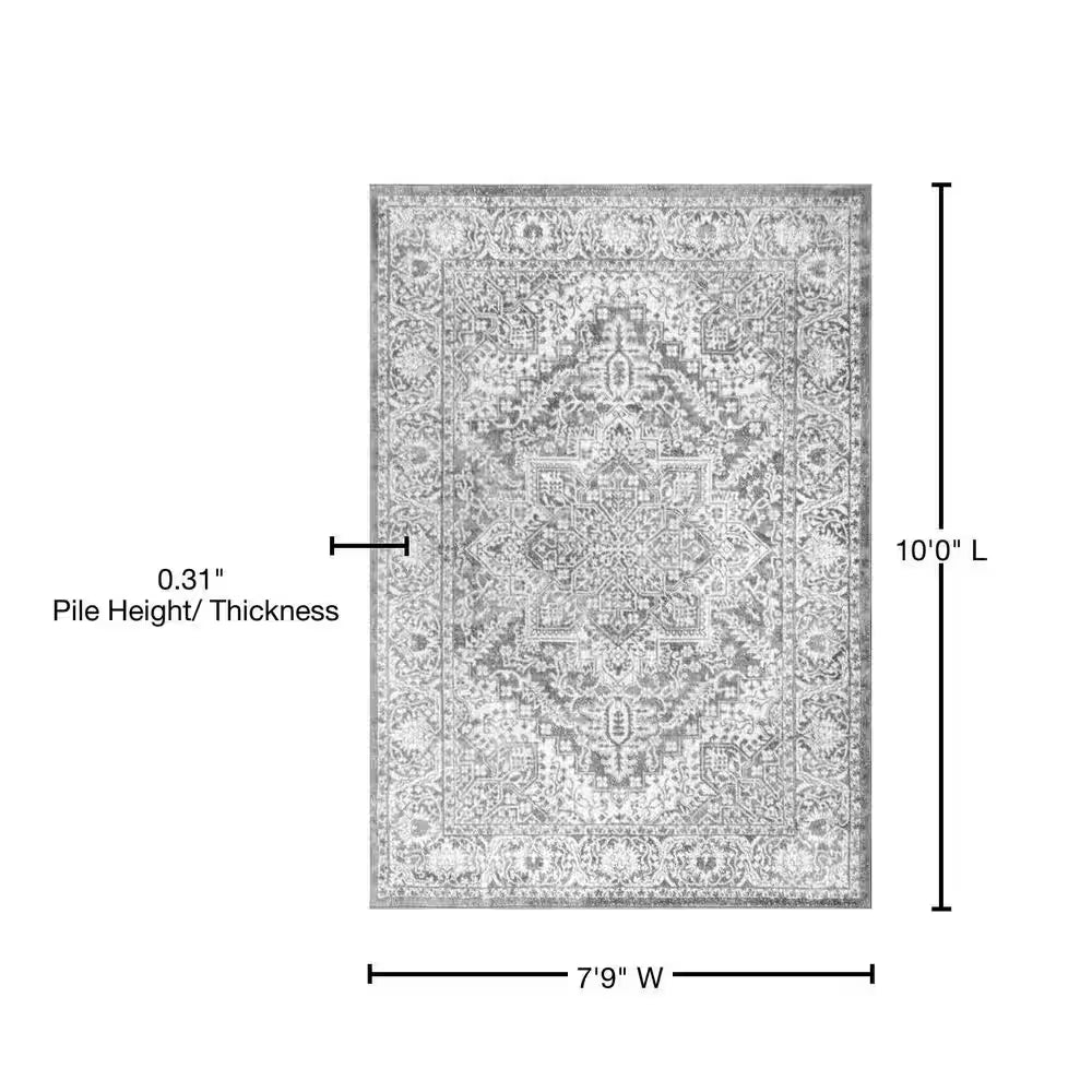 Modern Persian Light Gray 8 Ft. X 10 Ft. Distressed Area Rug