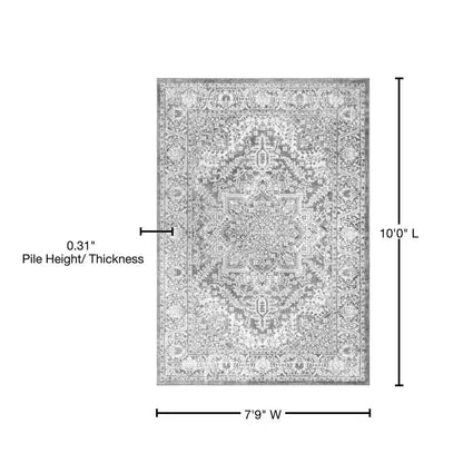 Modern Persian Light Gray 8 Ft. X 10 Ft. Distressed Area Rug