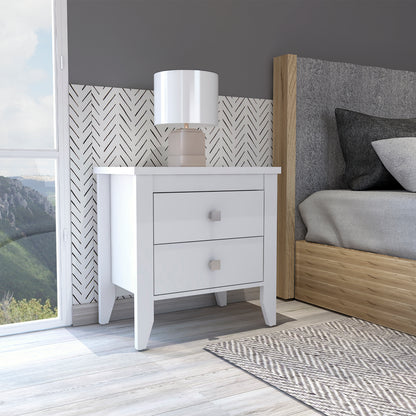 2-Drawer Nightstand White