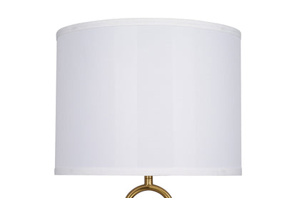 20'' Table Lamp with White Fabric Drum Shade Modern Table Light Fixture