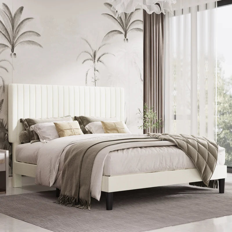 Dunphy Upholstered Platform Bed with Adjustable Headboard