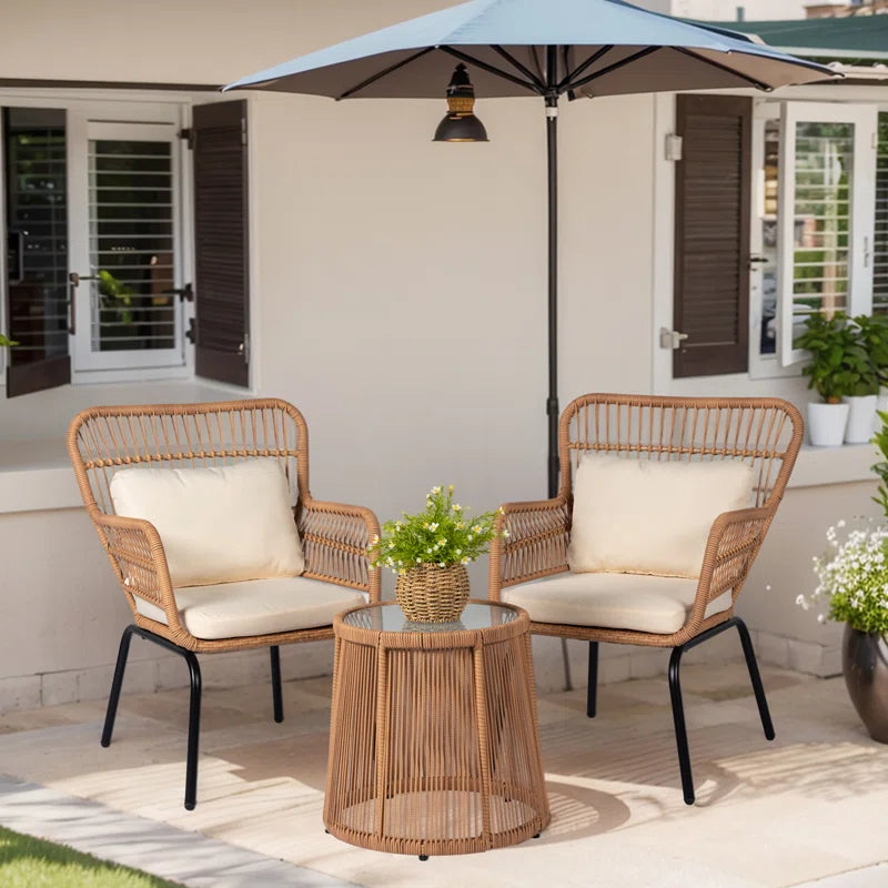 Dawna 2 - Person Patio Conversation Set with Cushions