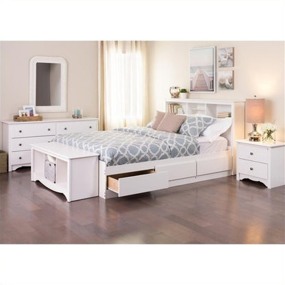 2-Piece Furniture 2-Drawer Night Stand Set in White